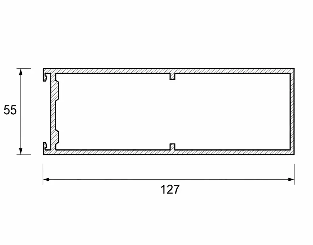 5511 Box Transom 127 Horizontal – 6 m