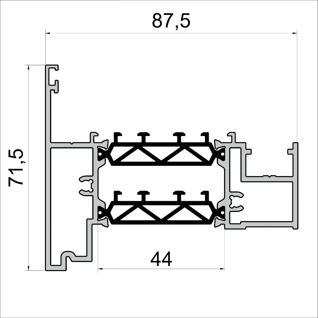 W 8731 Floating Mullion – 6 m