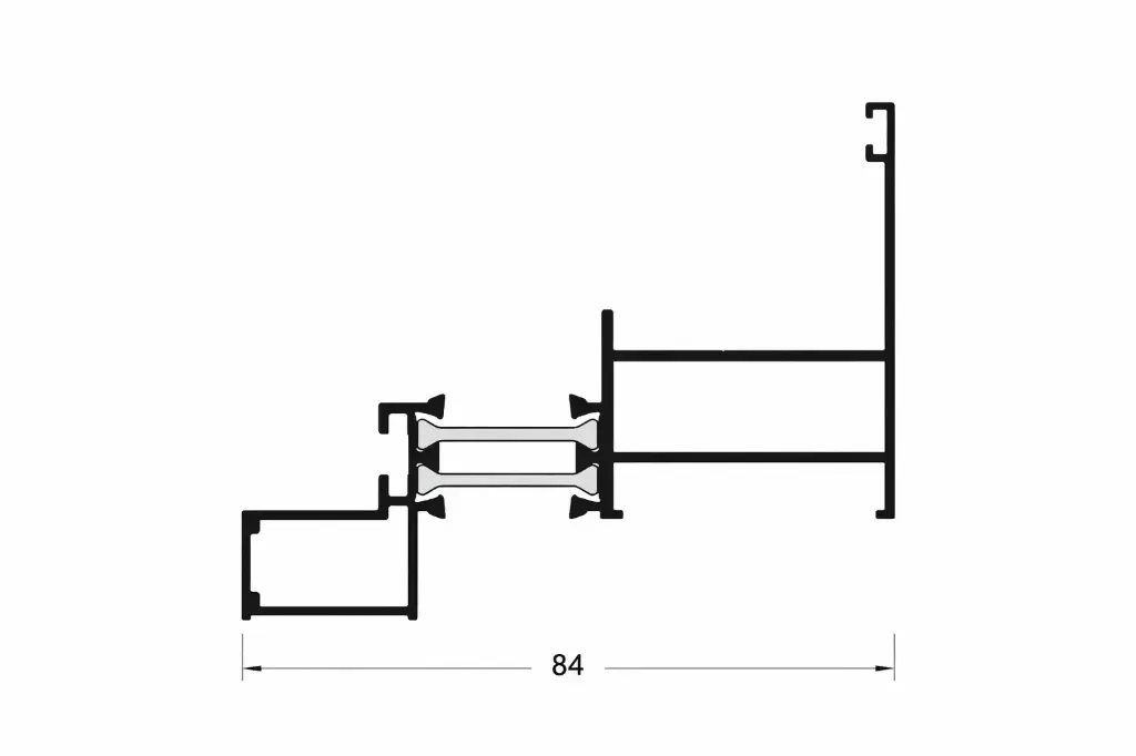 F 5031 Frame for Structural Vent for Integration – 30 mm Glass – 6.5 m