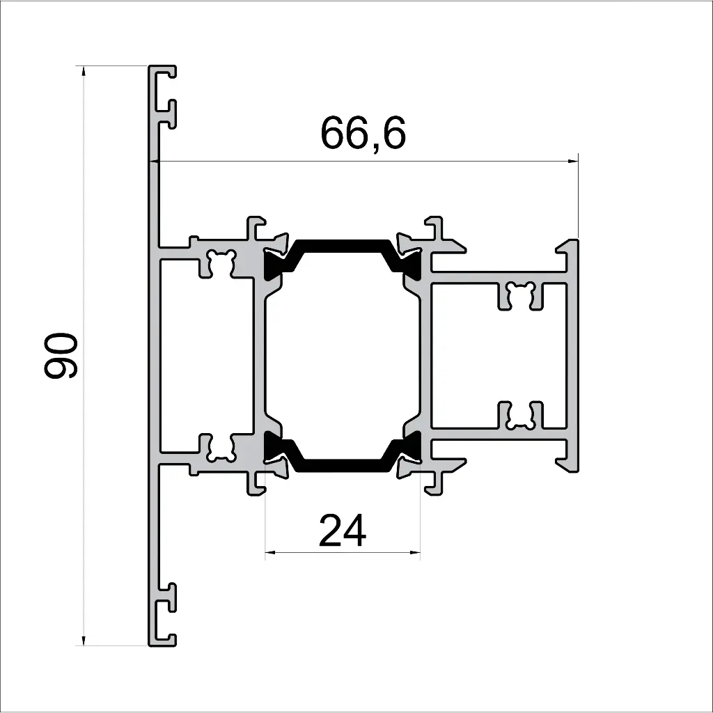 W 6721 Mullion Slim– 6 m