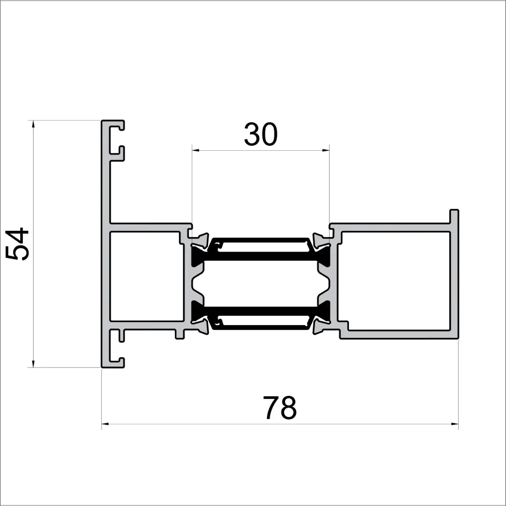W 8734 Floating Door Mullion – 6 m
