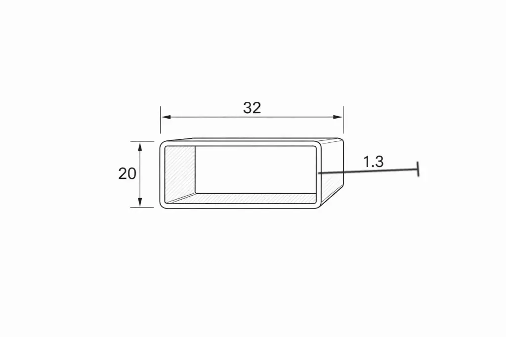 5558 Raw Box Profile 32 × 20 × 1.3 – 6 m