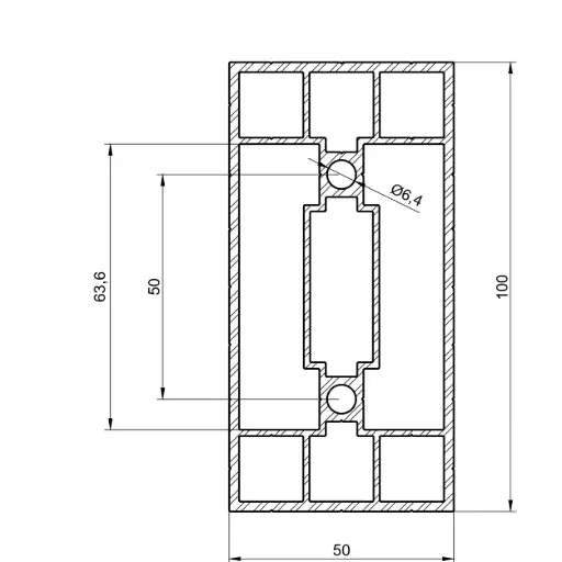 Structural aluminum profile 6 m for modular houses and constructions