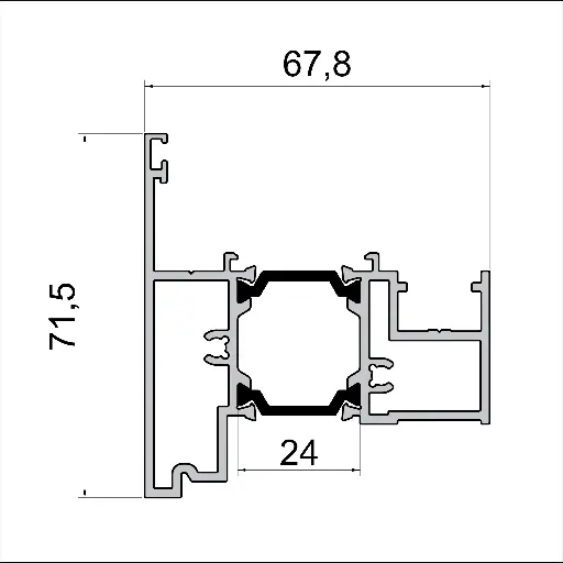W 6731 Floating Mullion Slim– 6 m