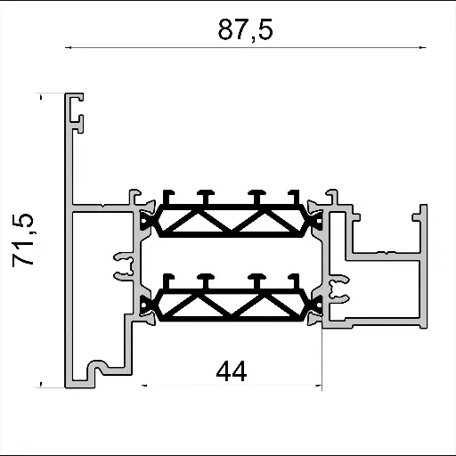 W 8731 Floating Mullion – 6 m