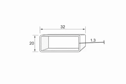 5558 Raw Box Profile 32 × 20 × 1.3 – 6 m
